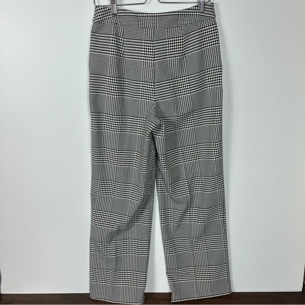 CYNTHIA ROWLEY Pants Sz 6 Houndstooth High Rise Trouser - Picture 5 of 14
